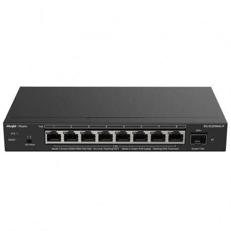 Switch Administrable Capa 2 con PoE+ Multi-Gigabit, 8 puertos 2.5Gb y 1 SFP+ 10G, hasta 130w